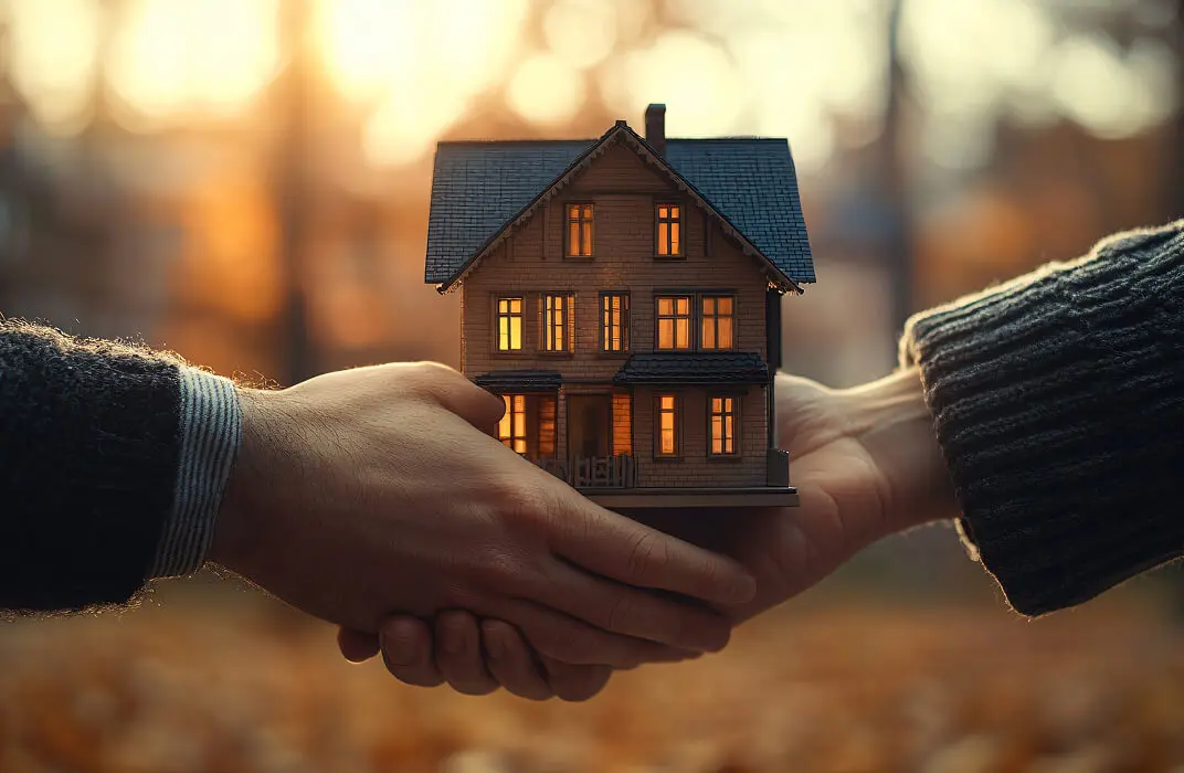 Happy family in new home